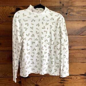 Croft & Barrow holly mock turtleneck top medium